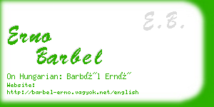 erno barbel business card